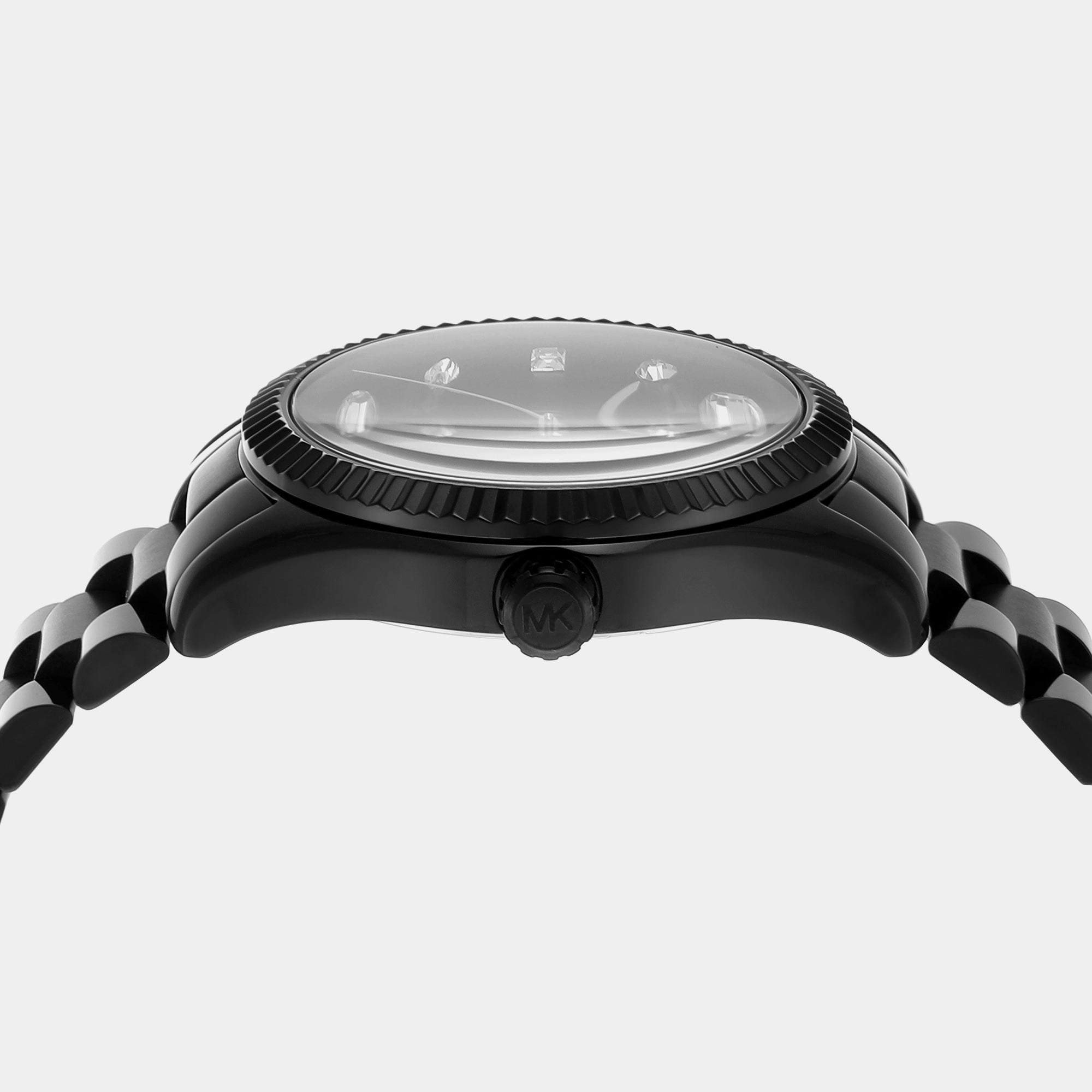 Women's Black Analog Stainless Steel Watch MK7442