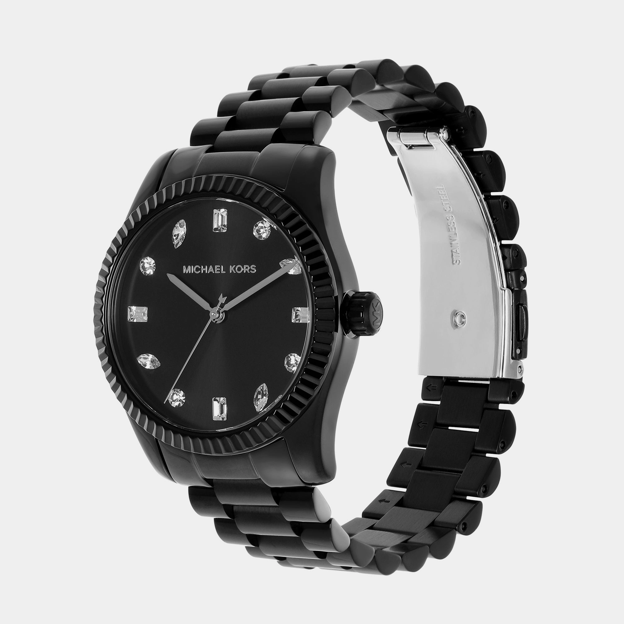 Women's Black Analog Stainless Steel Watch MK7442