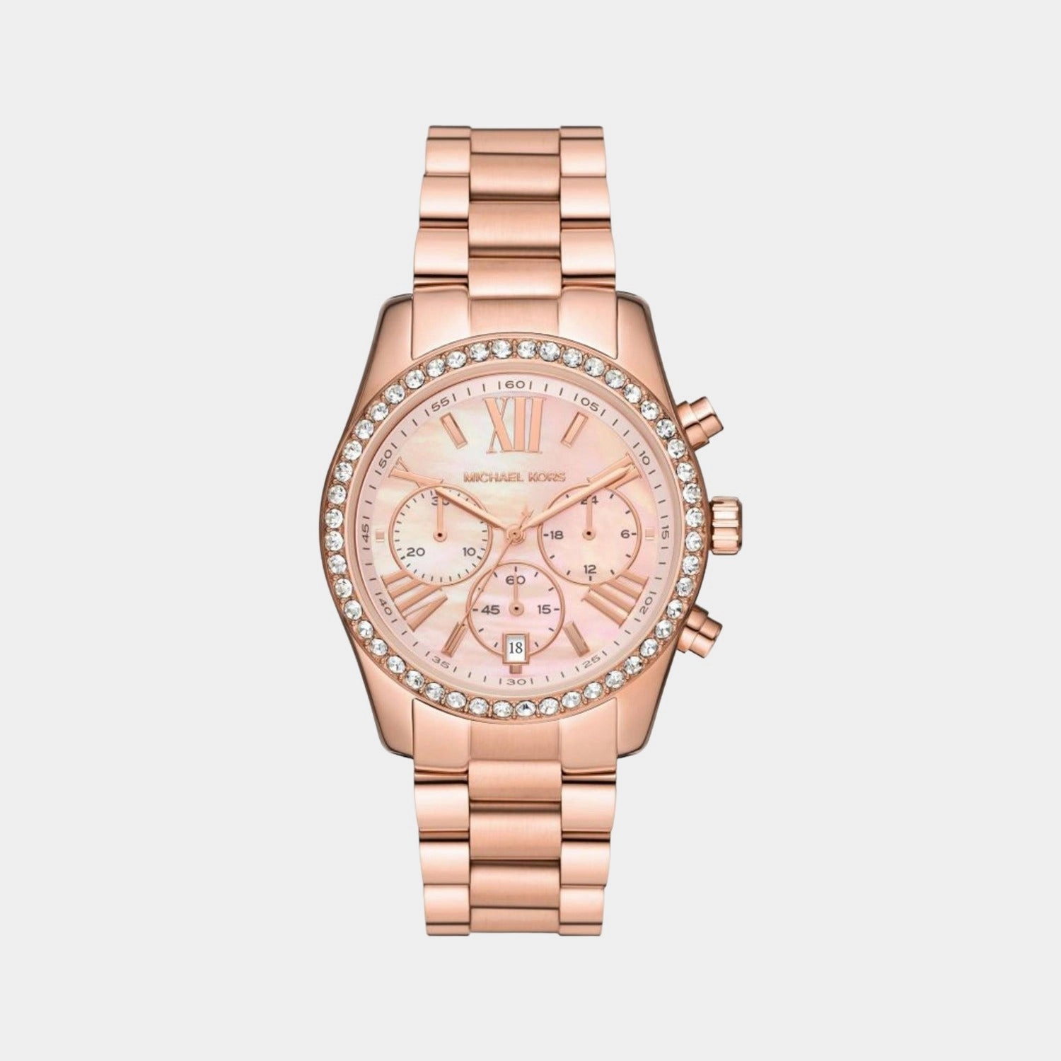 Women's Pink Stainless Steel Chronograph Watch MK7242
