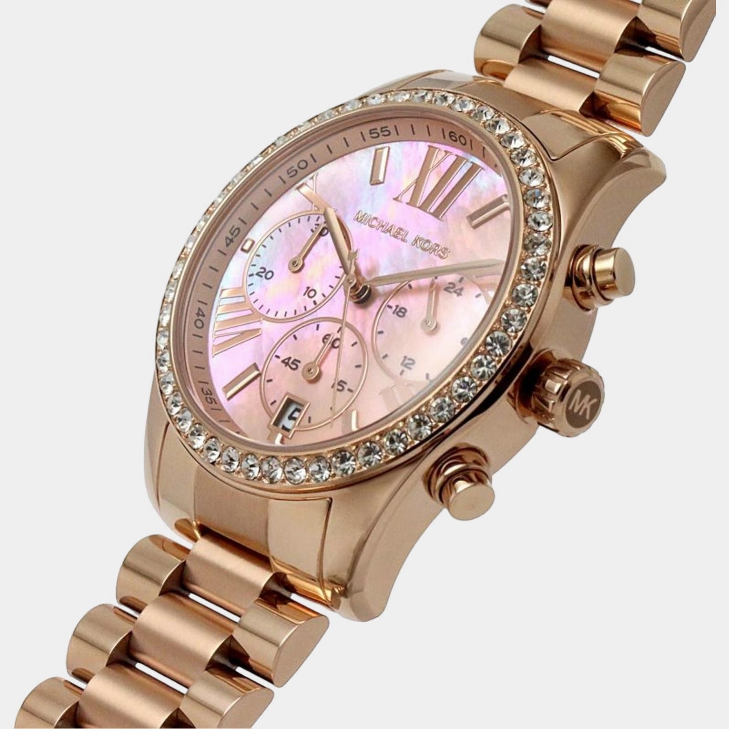 Women's Pink Stainless Steel Chronograph Watch MK7242