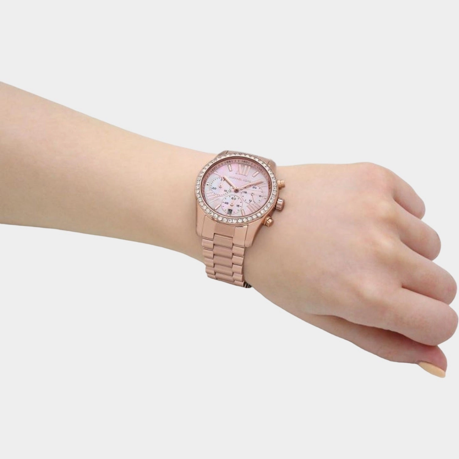 Women's Pink Stainless Steel Chronograph Watch MK7242