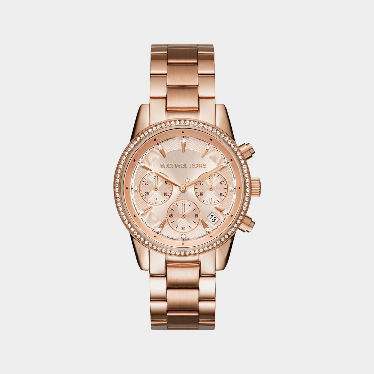 Women's Rose Gold Stainless Steel Chronograph Watch MK6357
