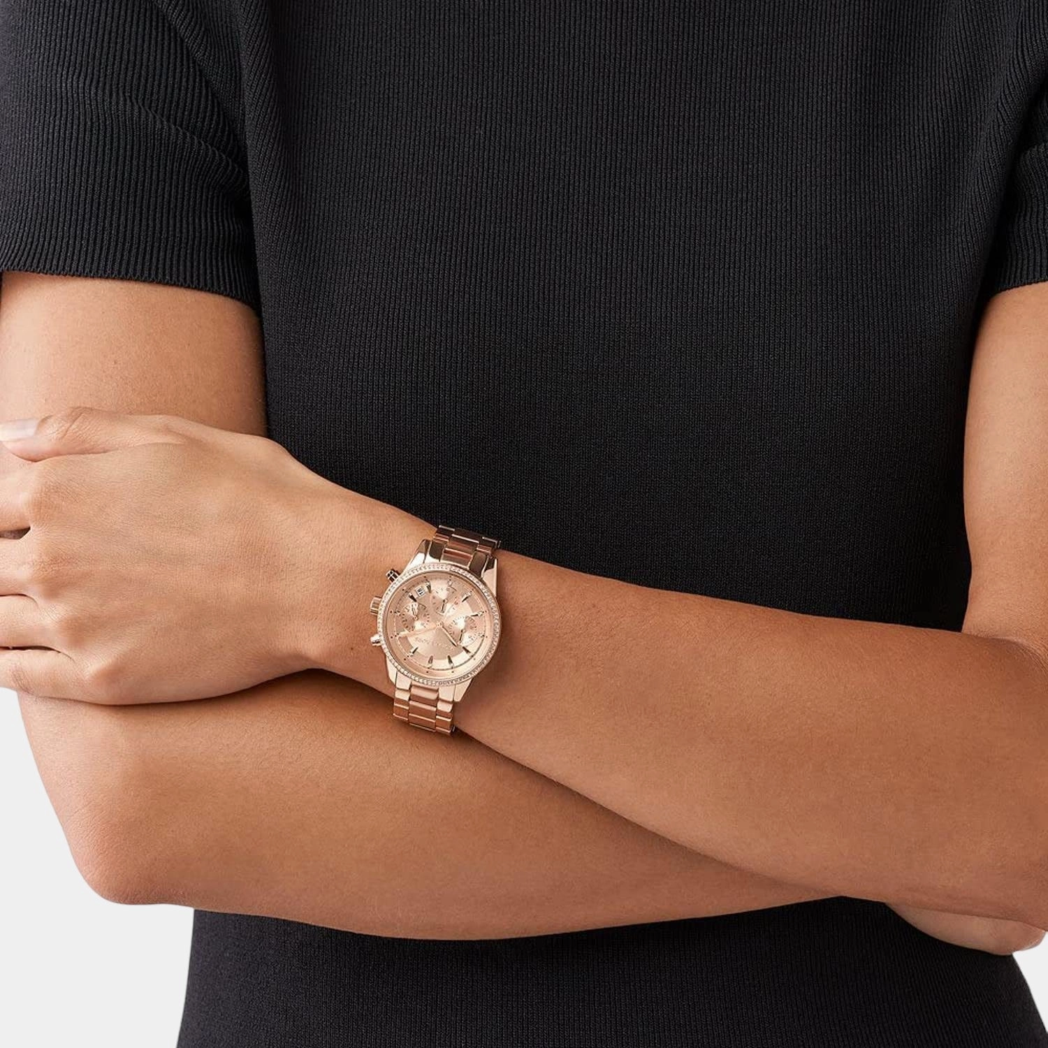 Women's Rose Gold Stainless Steel Chronograph Watch MK6357