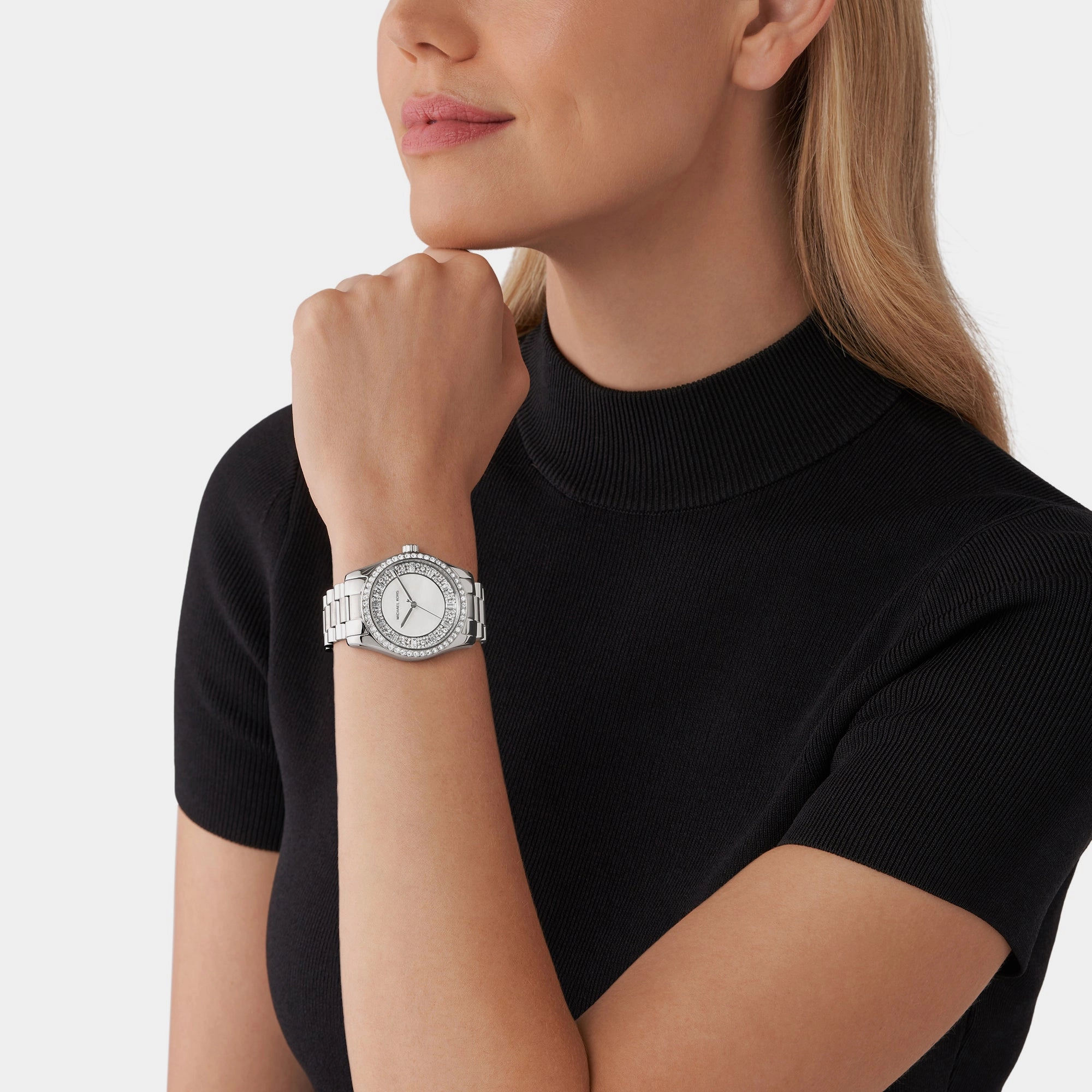 Women's Silver Analog Stainless Steel Watch MK7445
