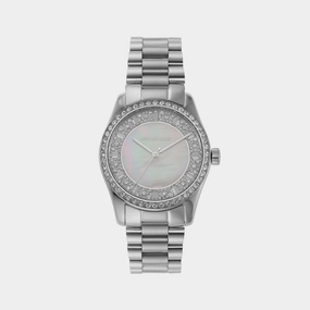 Women's Silver Analog Stainless Steel Watch MK7445