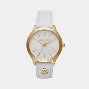 Women's Slim Runway White Analog Stainless Steel Watch MK7466