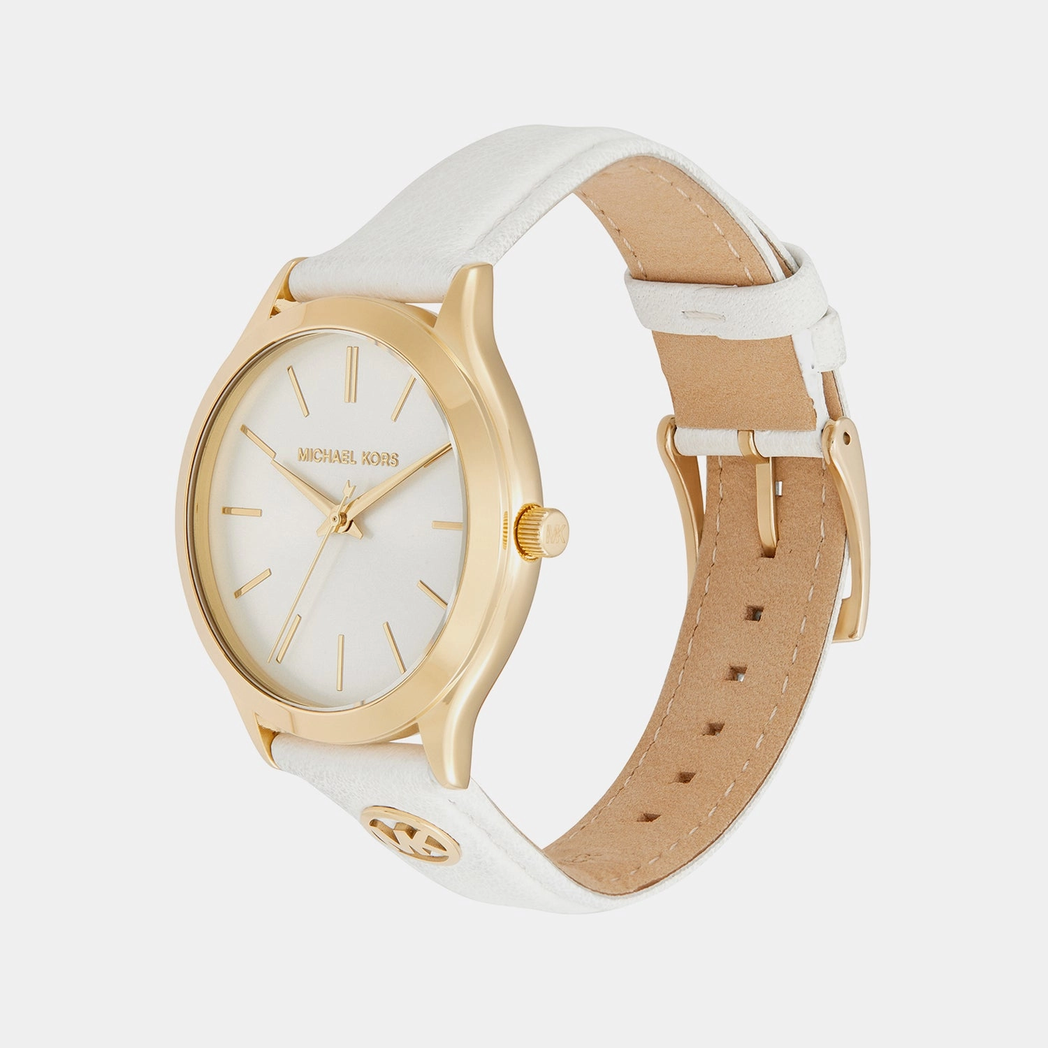 Women's Slim Runway White Analog Stainless Steel Watch MK7466