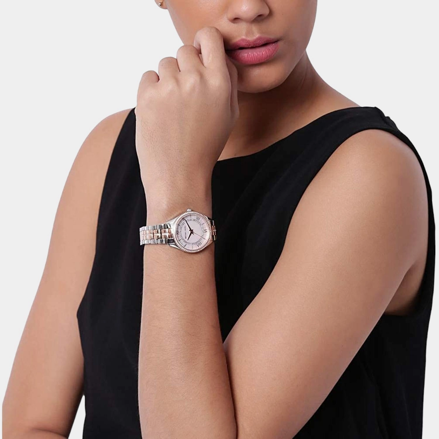 Women's White Analog Stainless Steel Watch MK3979
