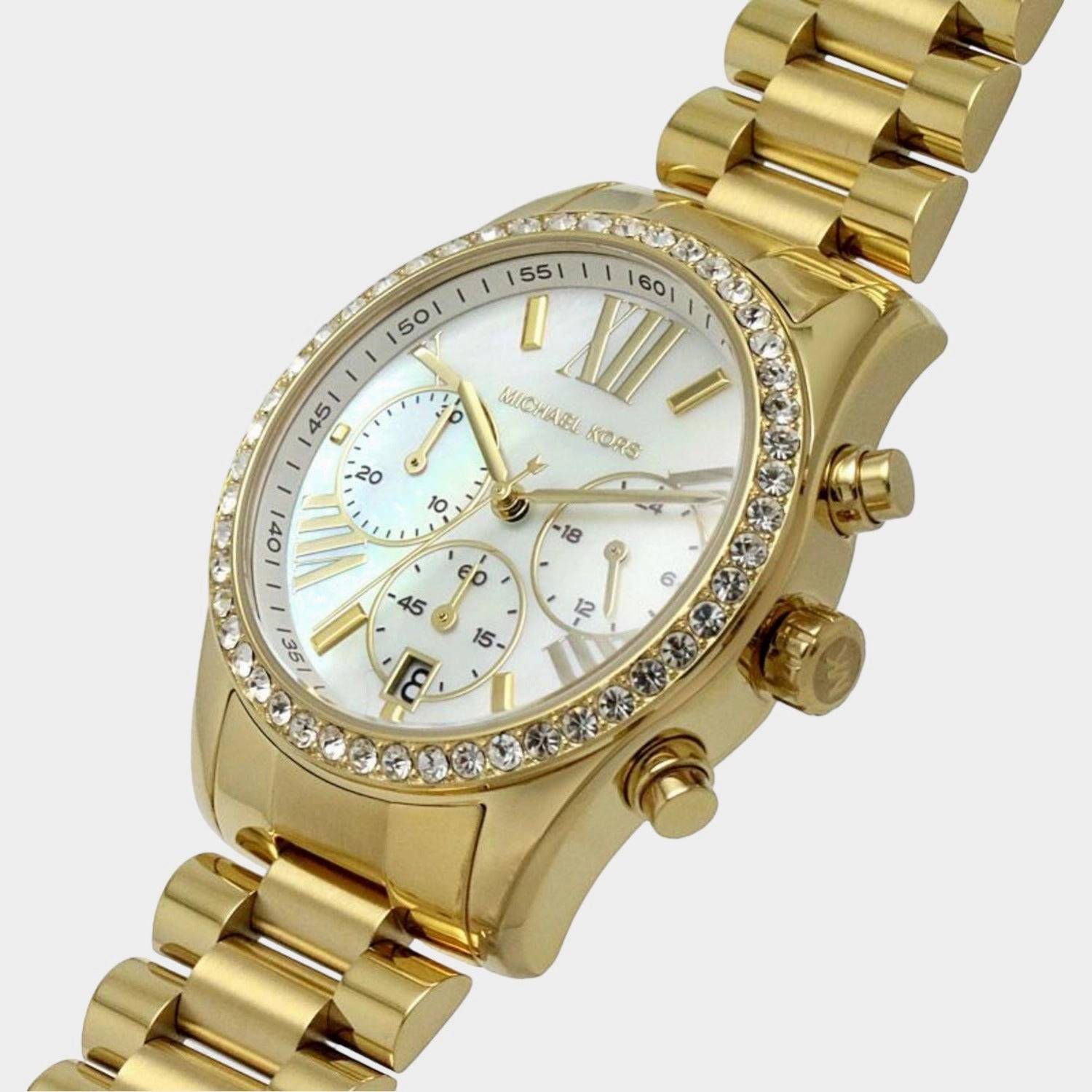 Women's White Stainless Steel Chronograph Watch MK7241