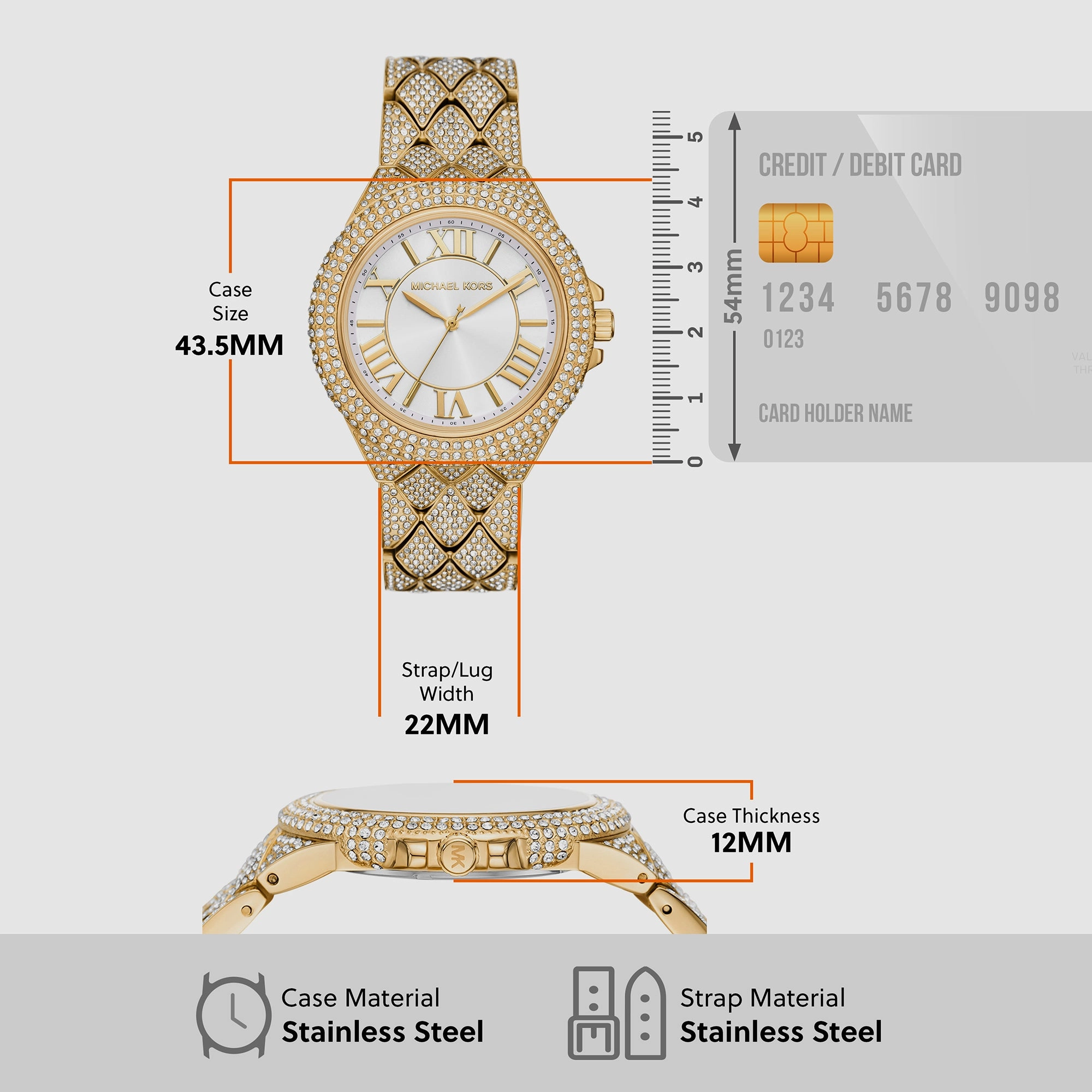 Women's White Stainless Steel Watch MK4800