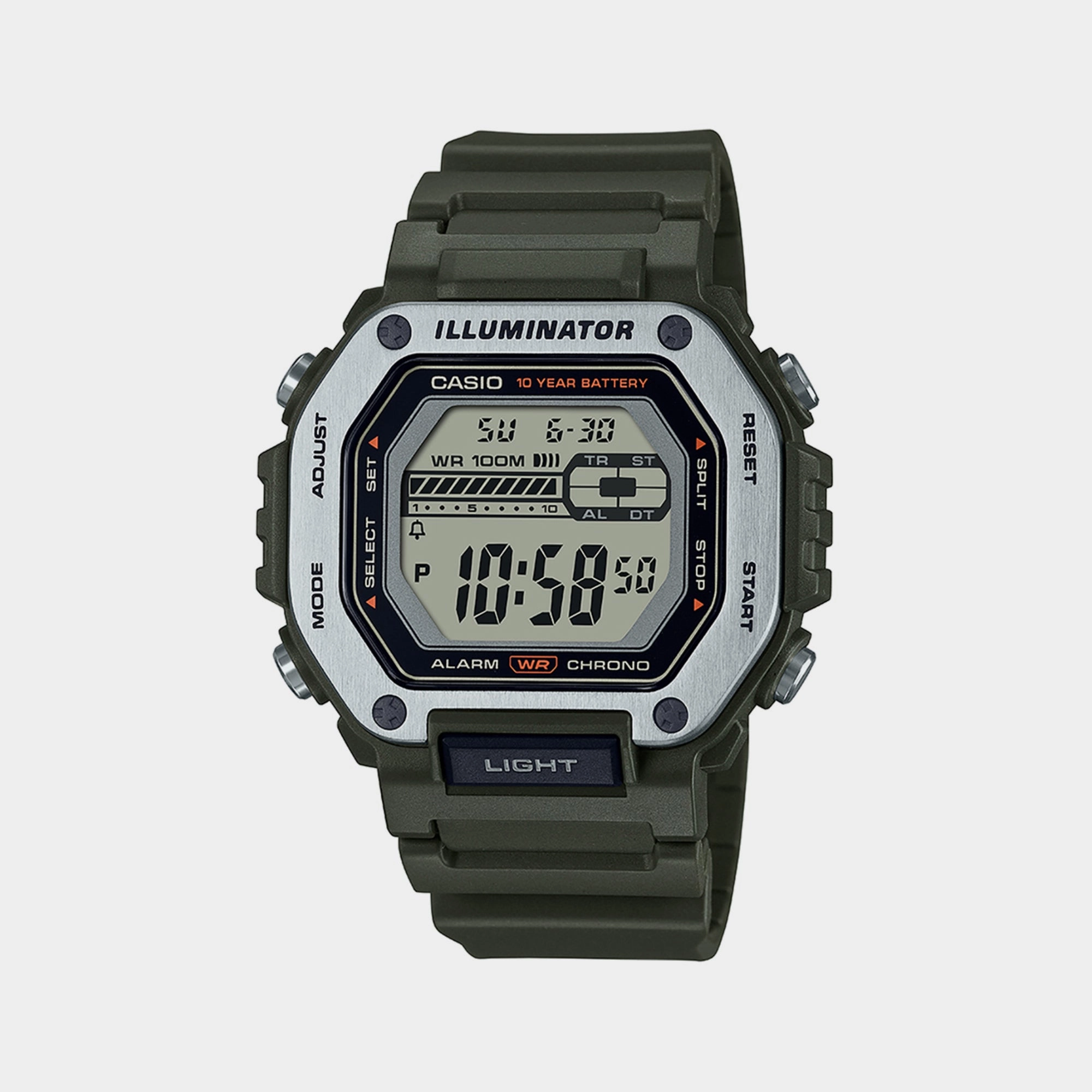 Youth Green Digital Resin Unisex Watch D301 - MWD-110H-3AVDF