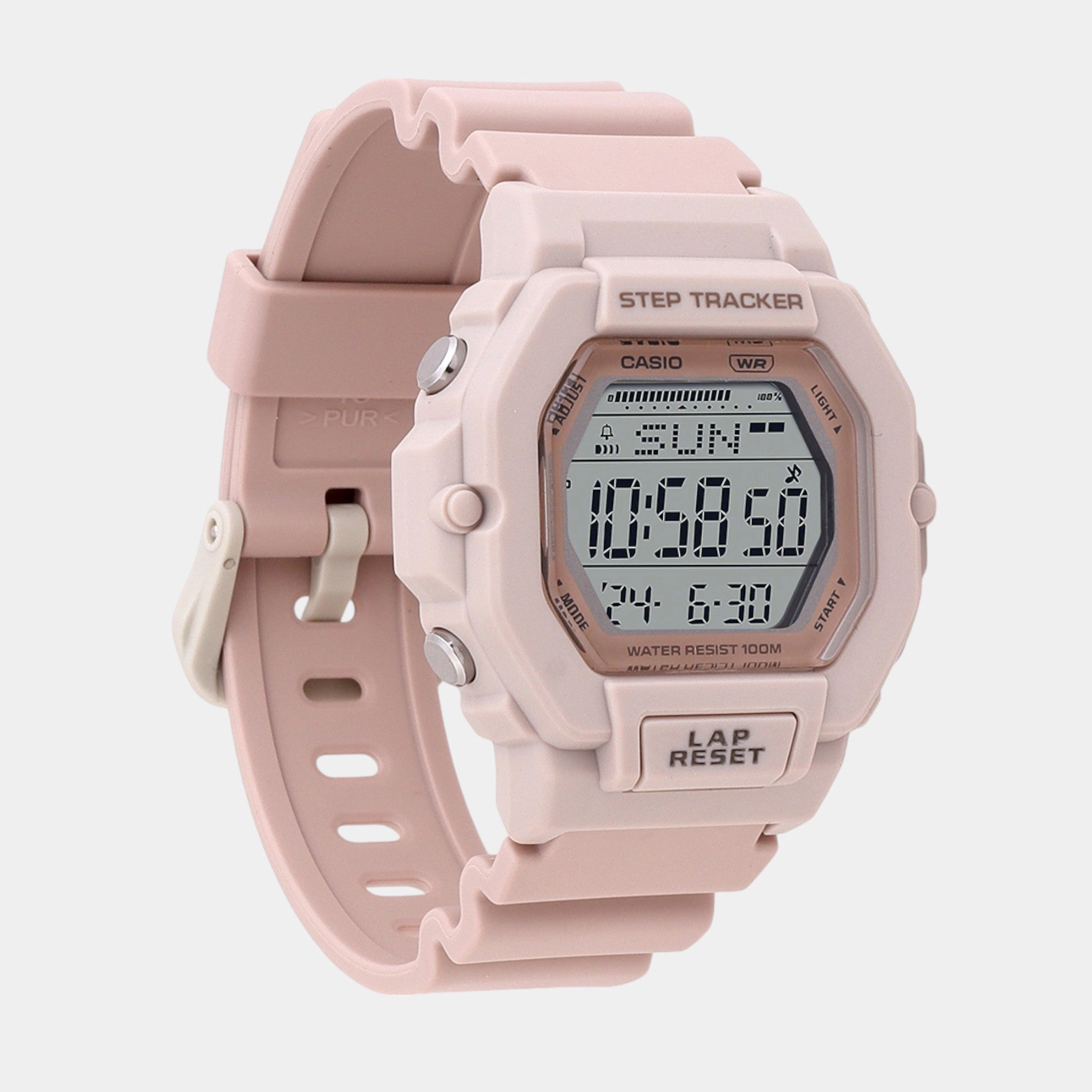 Youth Unisex Quartz Pink Dial Digital Resin Watch LWS-2200H-4AVDF D317